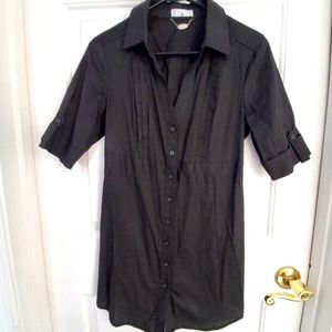 Black 3/4 Sleeve Long Top Dress